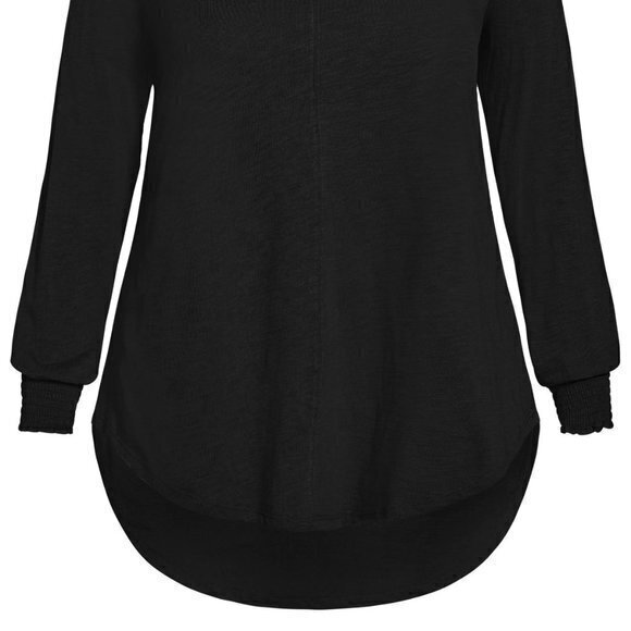 Avenue Black Long‎ Sleeve Plus Size Mandy Slub Top Size 18 - Picture 6 of 9